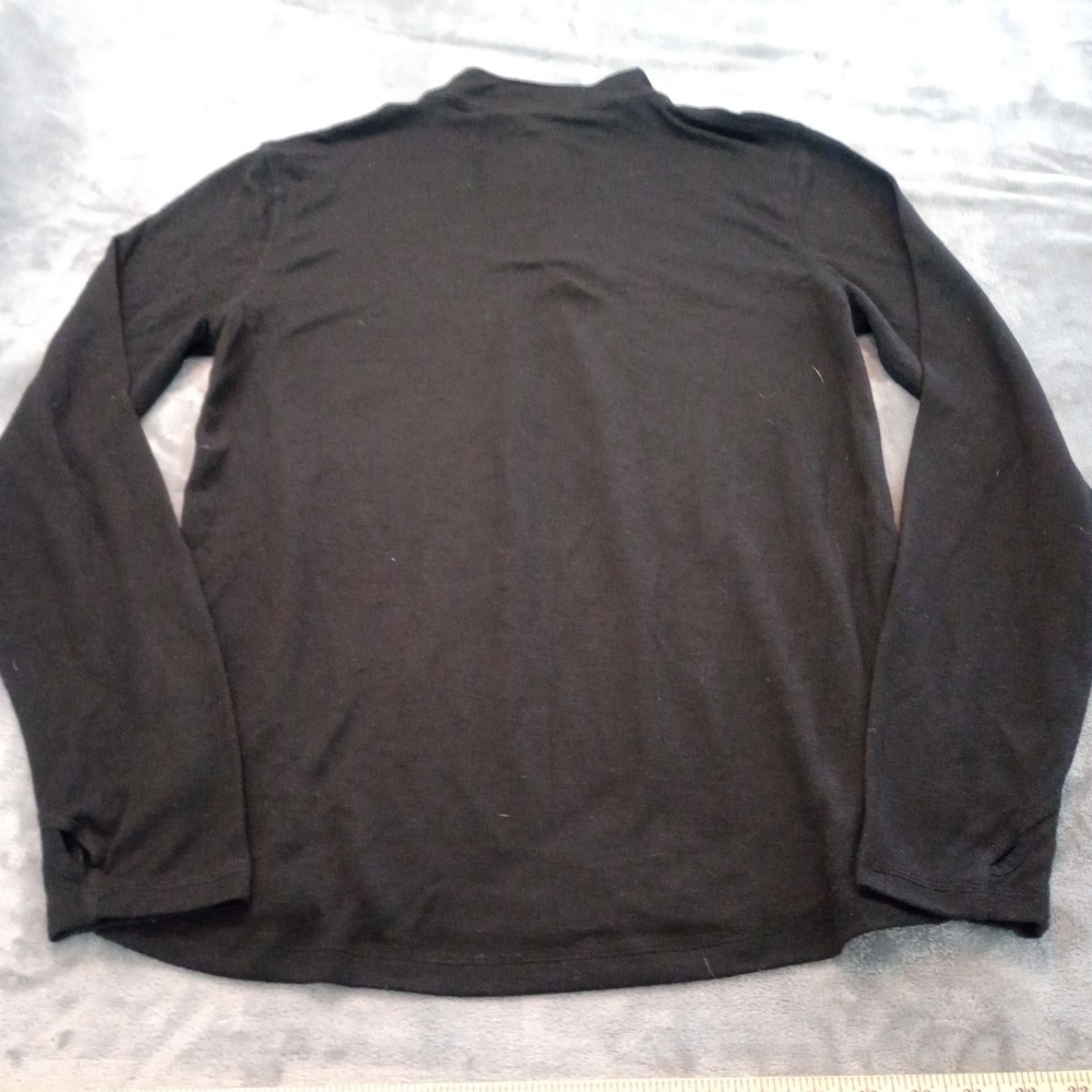 Omni Wool‎ Pullover Mens XL Base Layer Black Quarter Zip Wool Blend Cold Weather - Picture 5 of 16